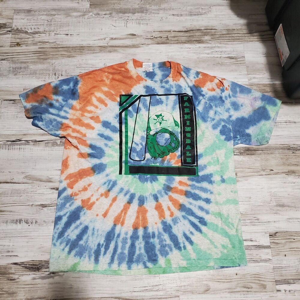 Farmingdale NY Tye Dye Shirt Size XL Hand Tye Dyed Baseball